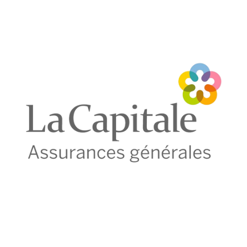 Logo of "La Capitale Assurances Générales" with a colorful abstract flower design on the top right.