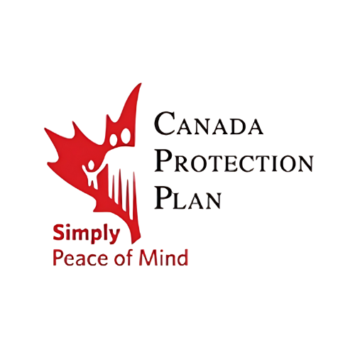 Logo of Canada Protection Plan with a stylized red maple leaf design and the text "Simply Peace of Mind" beneath the company name.