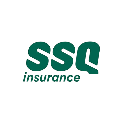 Logo of SSQ Insurance with stylized green letters "SSQ" above the word "insurance" in lowercase.